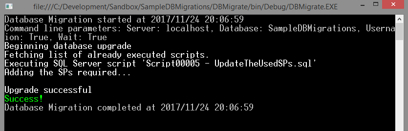 DbUp exe: new scripts