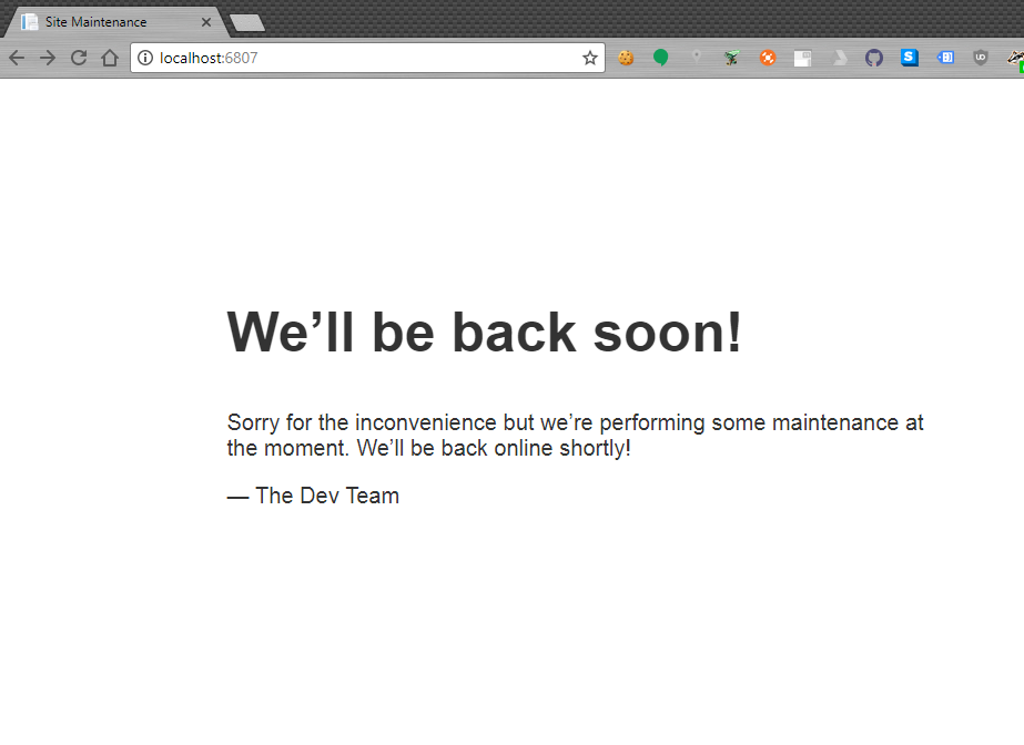 DbUp Web: Offline For End User