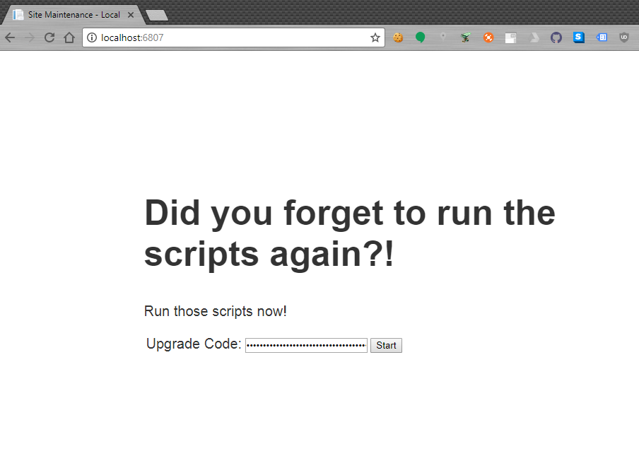 DbUp Web: Offline For Local