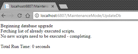 DbUp Web: no new scripts