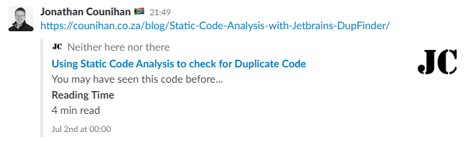 Slack Preview with Time