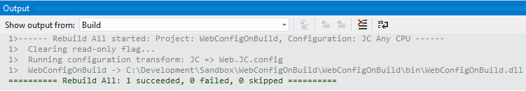 Build output
