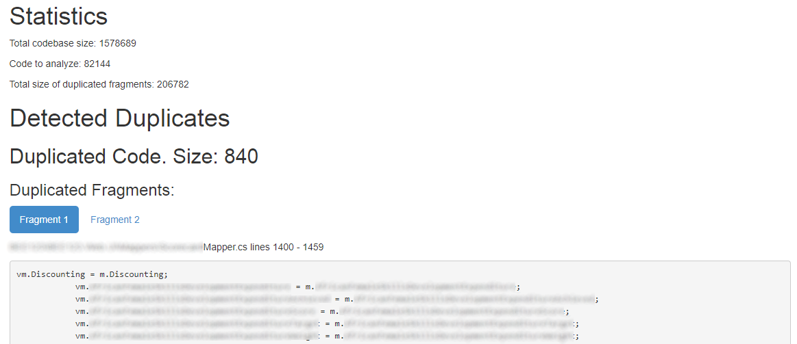 DupFinder HTML output